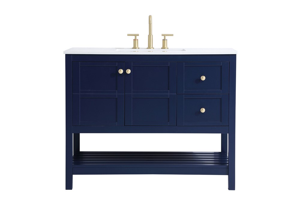 Elegant Furniture & Lighting - Theo 42 inch Single Bathroom Vanity in Blue - VF16442BL veiw 1