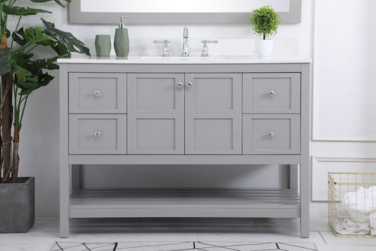 Elegant Furniture & Lighting - Theo 48 inch Single Bathroom Vanity in Gray with Backsplash - VF16448GR-BS veiw 2