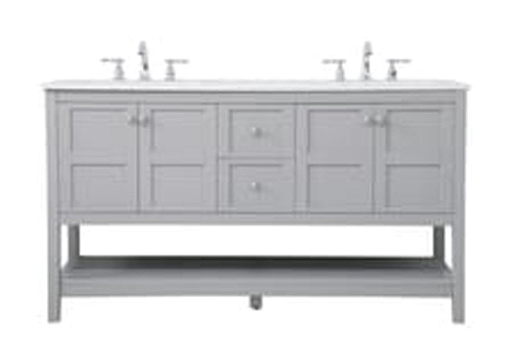 Elegant Furniture & Lighting - Theo 60 inch Single Bathroom Vanity in Gray - VF16460DGR veiw 1