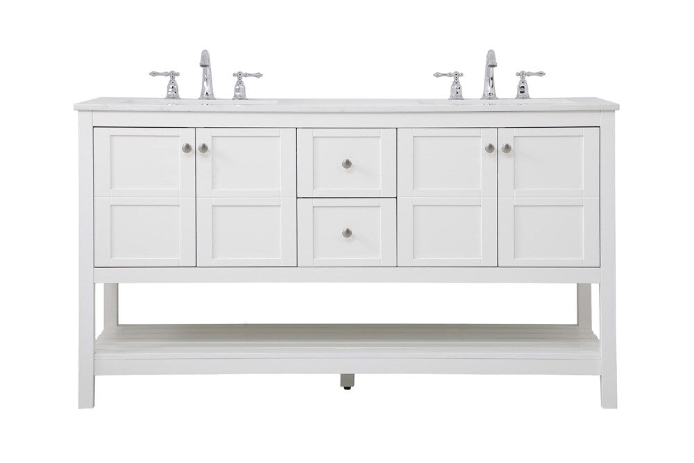 Elegant Furniture & Lighting - Theo 60 inch Single Bathroom Vanity in White - VF16460DWH veiw 1