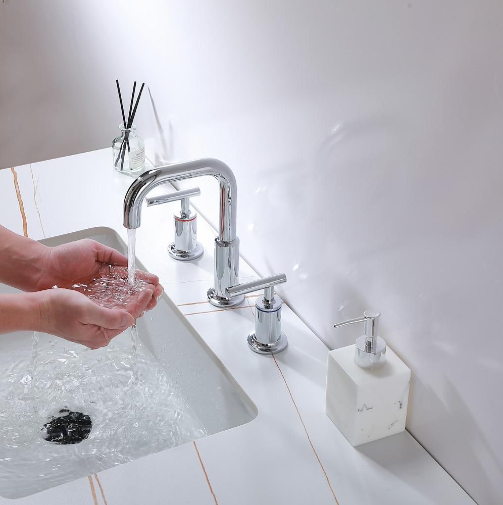 Elegant Furniture & Lighting - Tobias 8 inch Widespread Double Handle Bathroom Faucet in Chrome - FAV-1010PCH veiw 7