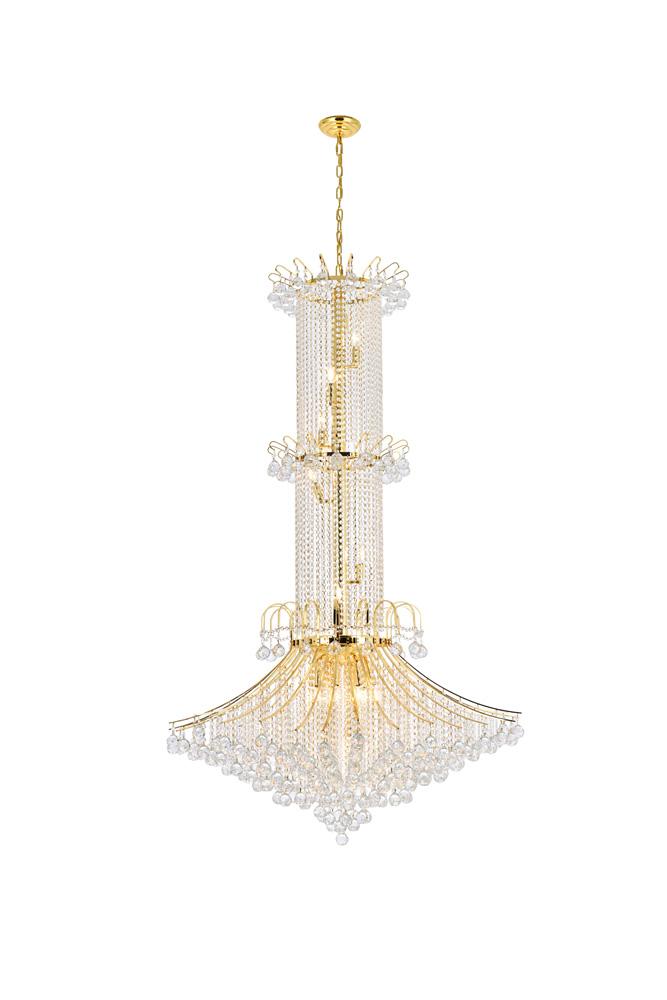 Elegant Furniture & Lighting - Toureg 20 light Gold Chandelier Clear Royal Cut Crystal - V8008G44G/RC veiw 1