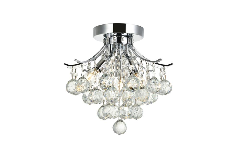 Elegant Furniture & Lighting - Toureg 3 light Chrome Flush Mount Clear Royal Cut Crystal - V8000F12C/RC veiw 1