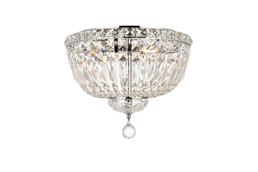 Elegant Furniture & Lighting - Tranquil 4 light Chrome Flush Mount Clear Royal Cut Crystal - V2528F14C/RC veiw 1