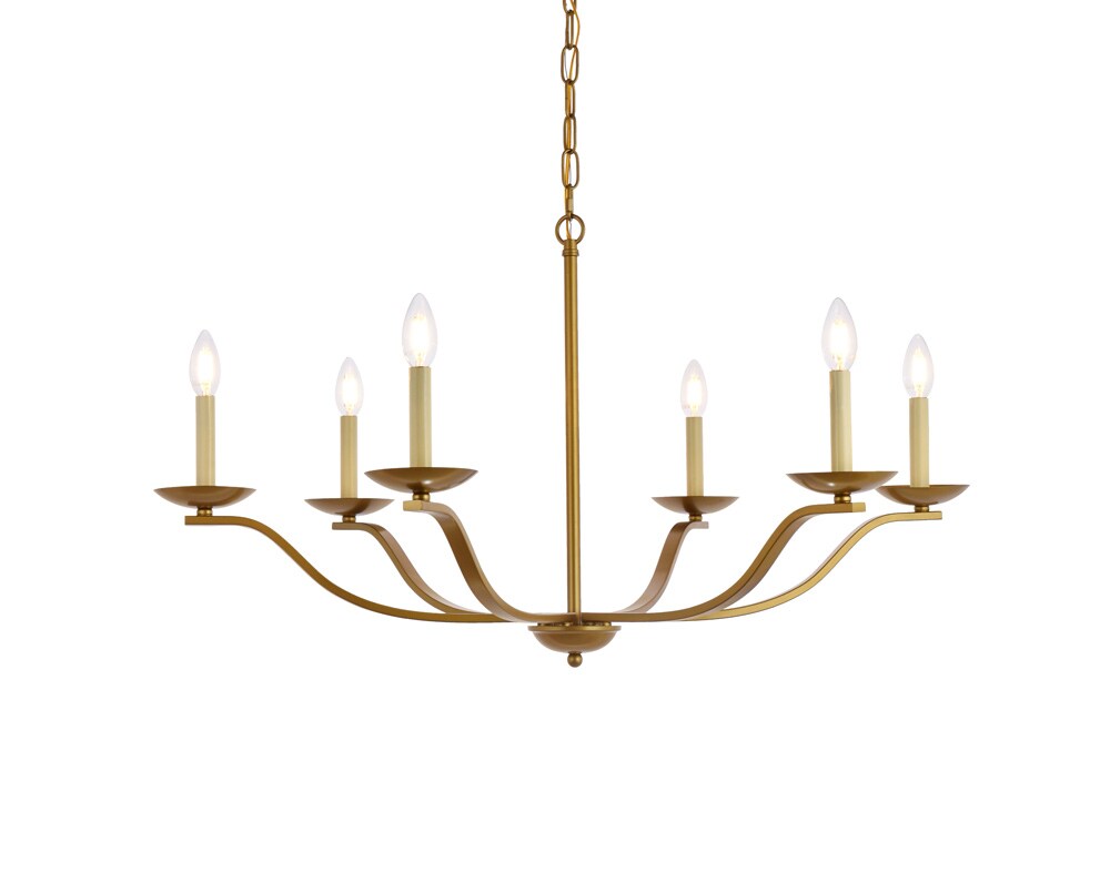 Elegant Furniture & Lighting - Trey 36 inch pendant in brass - LD641D36BR veiw 1