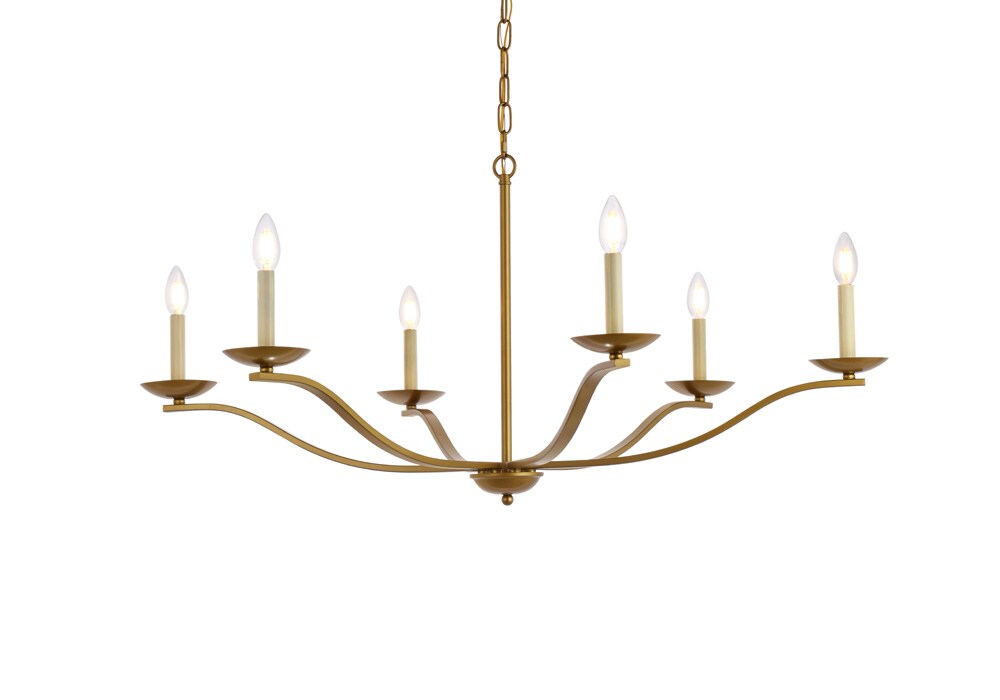 Elegant Furniture & Lighting - Trey 42 inch pendant in brass - LD641D42BR veiw 1