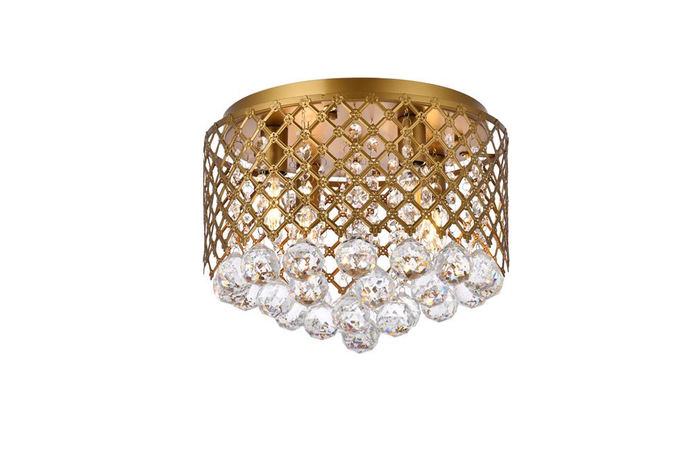 Elegant Furniture & Lighting - Tully 4 lights brass flush mount - LD5010F13BR veiw 1