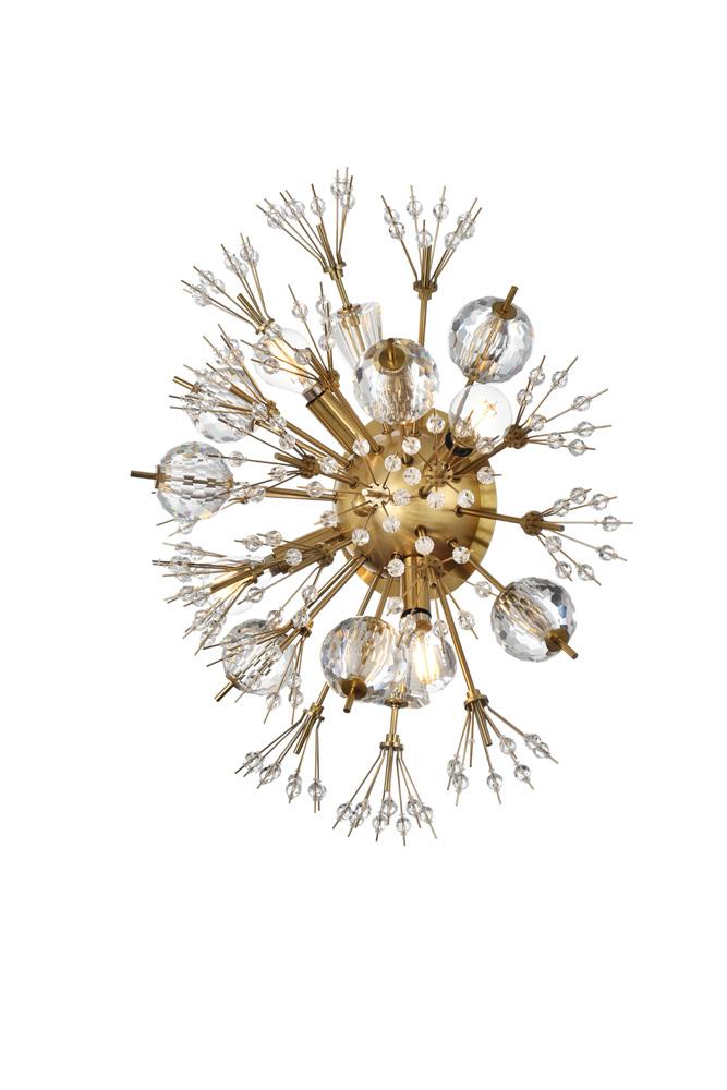 Elegant Furniture & Lighting - Vera 19 inch crystal starburst wall sconce in gold - 2500W19SG veiw 1
