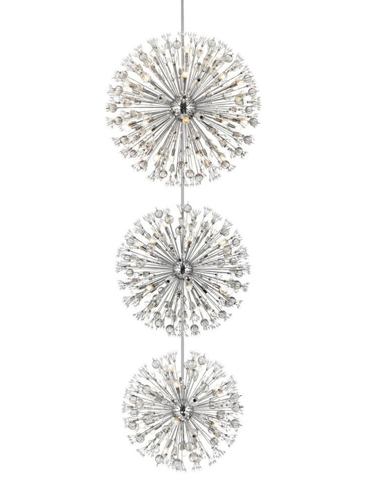 Elegant Furniture & Lighting - Vera 44 inch three tiers crystal starburst chandelier in chrome - 2500G44L3C veiw 3