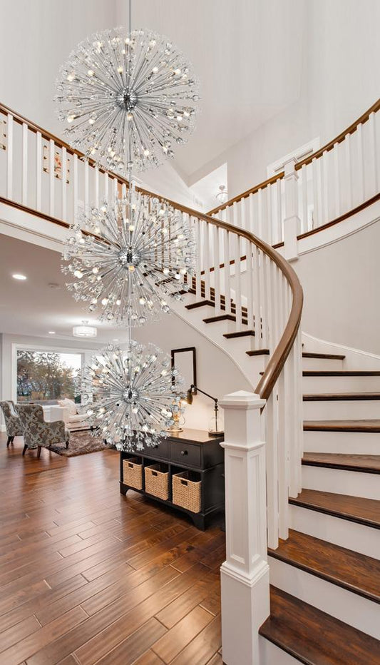 Elegant Furniture & Lighting - Vera 50 inch three tiers crystal starburst chandelier in chrome - 2500G50L3C veiw 2