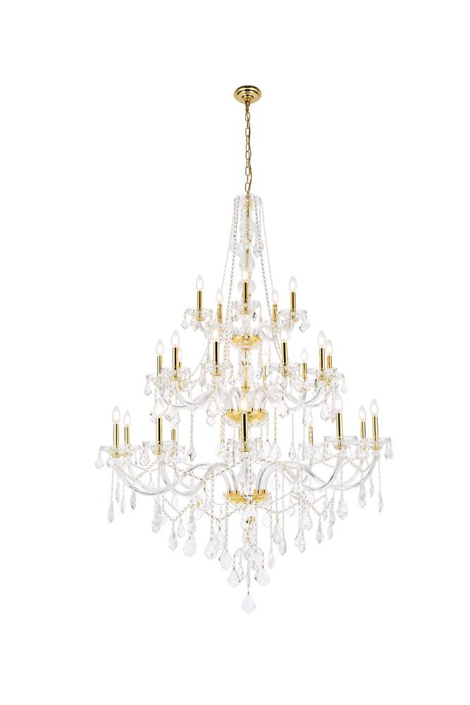 Elegant Furniture & Lighting - Verona 25 light Gold Chandelier Clear Royal Cut Crystal - V7825G43G/RC veiw 1