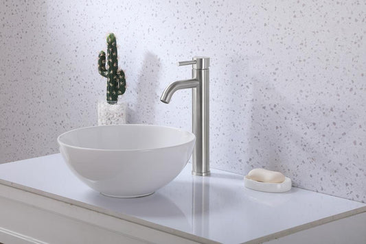 Elegant Furniture & Lighting - Victor Single Hole Single Handle Bathroom Faucet in Brushed Nickel - FAV-1007BNK veiw 2