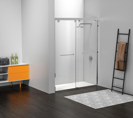Elegant Furniture & Lighting - Warren Semi-frameless shower door 60 x 76 Polished Chrome - SD303-6076PCH veiw 2