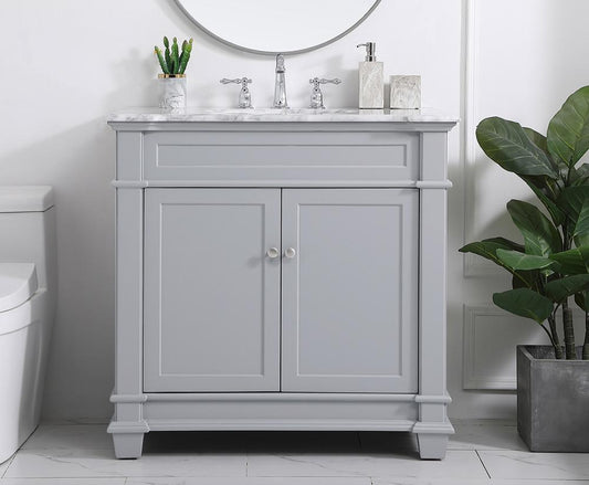 Elegant Furniture & Lighting - Wesley 36 inch Single Bathroom Vanity set in Grey - VF50036GR veiw 2