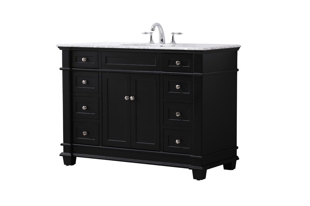 Elegant Furniture & Lighting - Wesley 48 inch Single bathroom vanity set in black - VF50048BK veiw 8