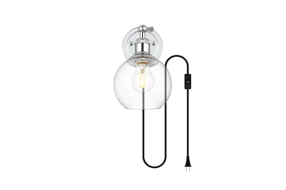 Elegant Furniture & Lighting - Wesson 1 light Chrome and Clear plug in wall sconce - LD7330W6CH veiw 1
