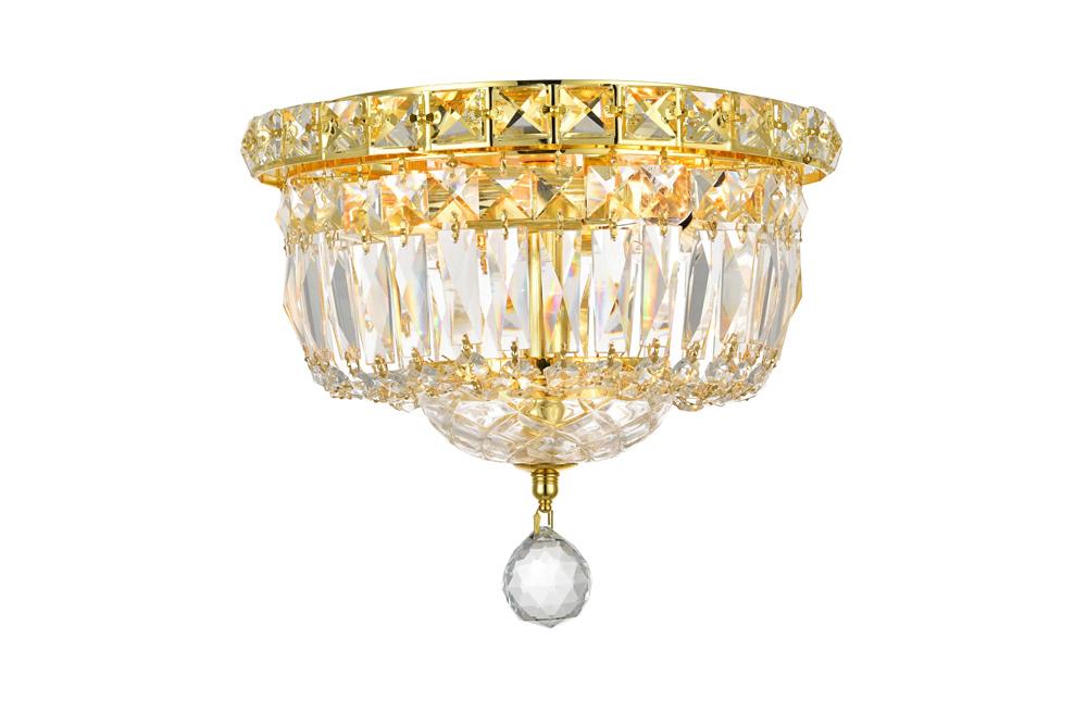 Elegant Furniture & Lighting - Wiley Flush Mount D10in H8in Lt:4 Gold Finish - LD2528F10G veiw 1