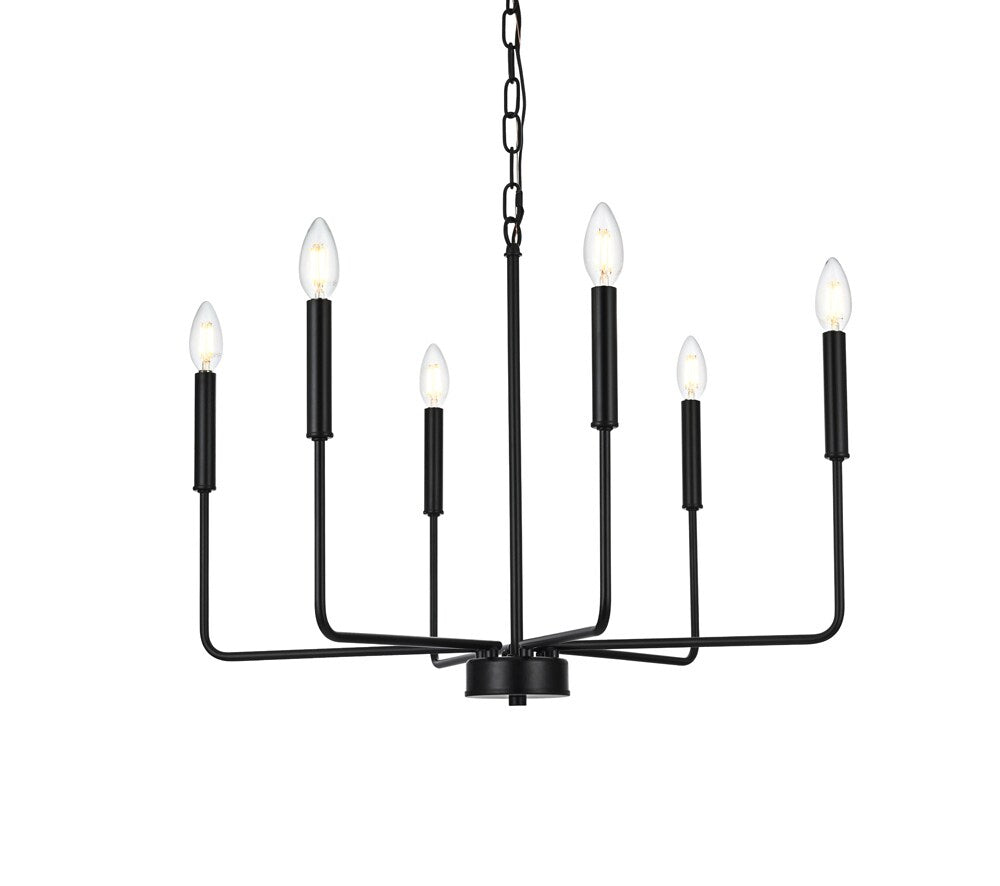 Elegant Furniture & Lighting - Willa 26 inch Pendant Light in Black - LD740D26BK veiw 1