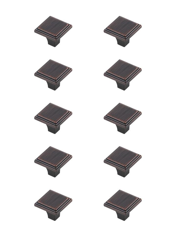 Elegant Furniture & Lighting - Wilow 1in Oil-rubbed Bronze Square Knob Multipack (Set of 10) - KB2012-ORB-10PK veiw 1