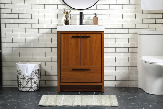 Elegant Furniture & Lighting - Wyatt 24 inch Single bathroom vanity in Teak - VF46024MTK veiw 2