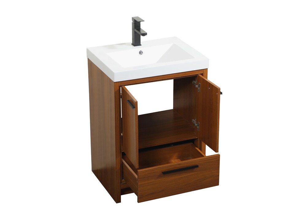 Elegant Furniture & Lighting - Wyatt 24 inch Single bathroom vanity in Teak - VF46024MTK veiw 16