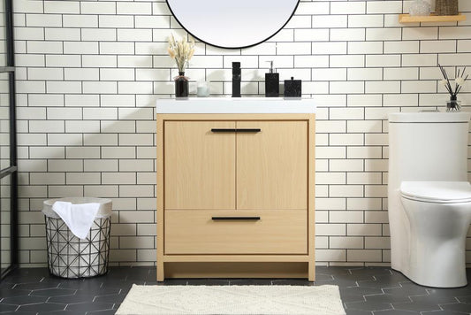Elegant Furniture & Lighting - Wyatt 30 inch Single bathroom vanity in Maple - VF46030MMP veiw 2