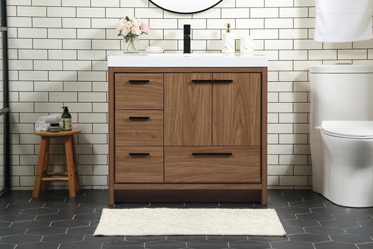 Elegant Furniture & Lighting - Wyatt 36 inch Single bathroom vanity in walnut brown - VF46036WB veiw 2