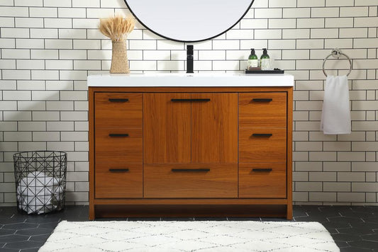 Elegant Furniture & Lighting - Wyatt 48 inch Single bathroom vanity in Teak - VF46048MTK veiw 2