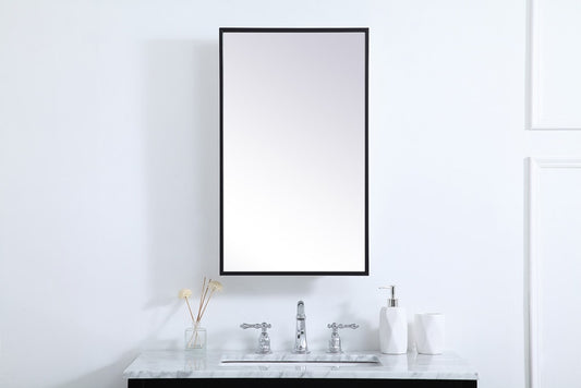 Elegant Furniture & Lighting - Wyn Metal mirror medicine cabinet 17 inch x 28 inch in Black - MR571728BLK veiw 2