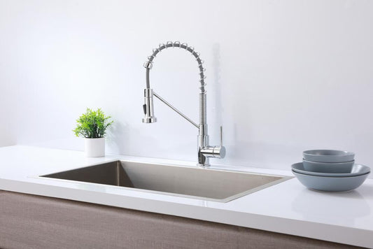 Elegant Furniture & Lighting - Yara Single Handle Pull Down Sprayer Kitchen Faucet in Chrome - FAK-310PCH veiw 2