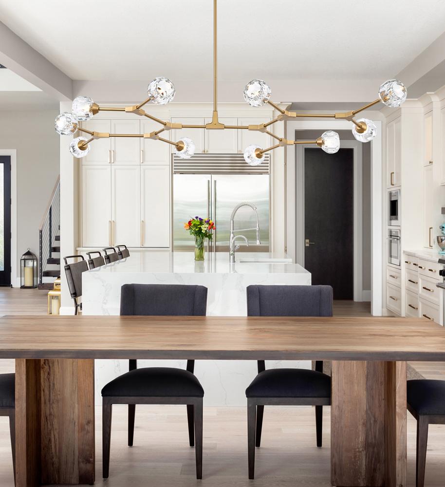Elegant Furniture & Lighting - Zayne 10 Light Pendant in Gold - 3508D56G veiw 8
