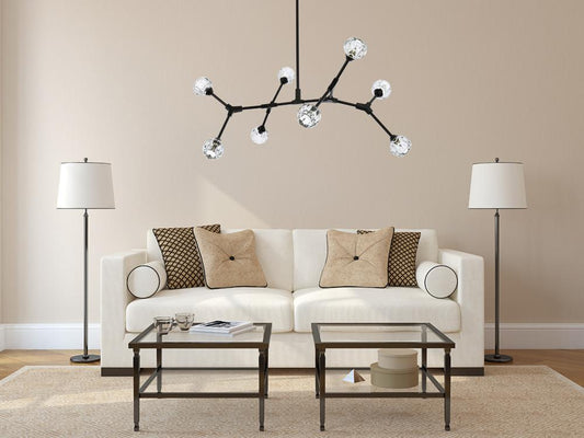 Elegant Furniture & Lighting - Zayne 8 Light Pendant in Black - 3508D45BK veiw 2
