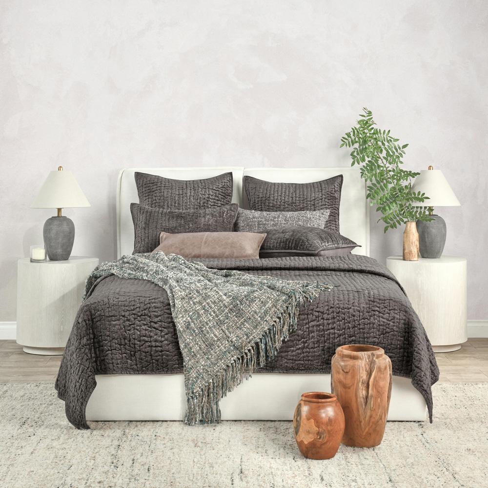 Villa by Classic Home - Dimitry 100% Rayon Velvet Desert Brown King Quilt - 108W - Desert Brown - V160030 veiw 6