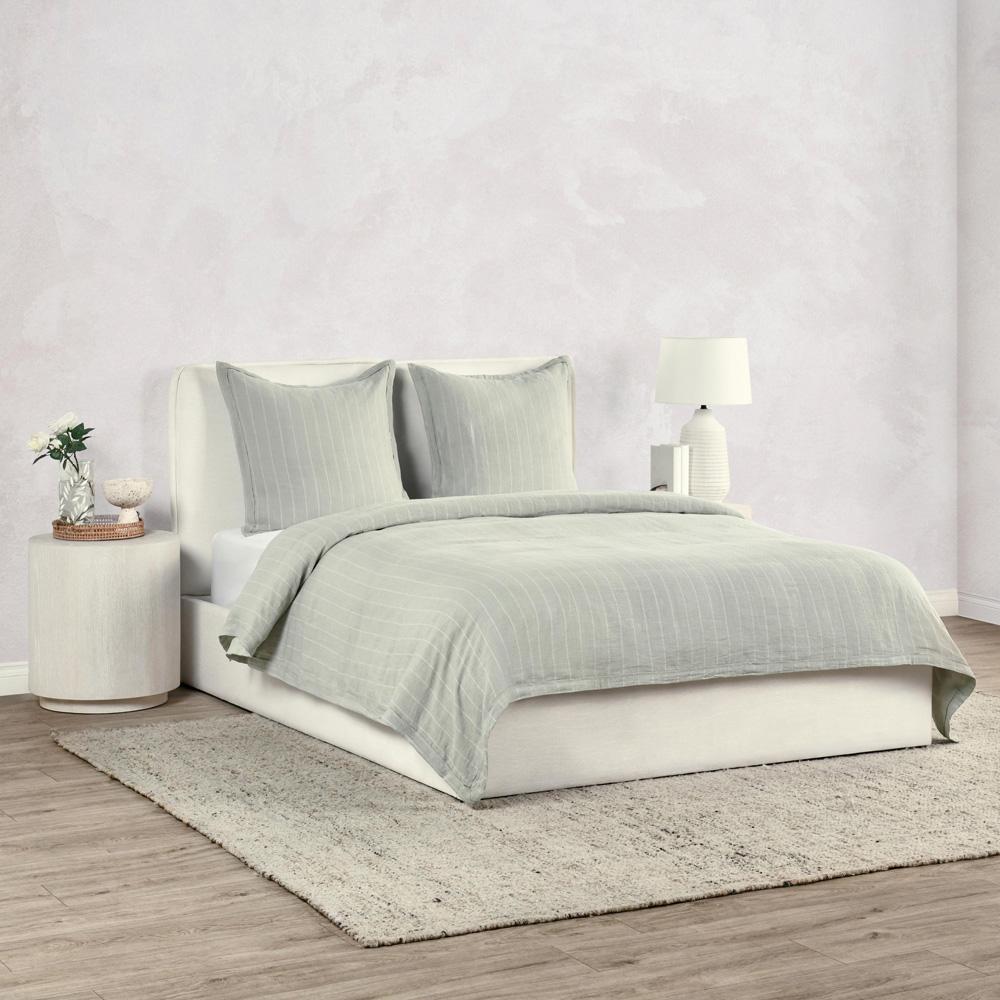 Villa by Classic Home - Kingston 100% Linen Euro Sham , Sage Green - 26W - Sage Green - V250126 veiw 4