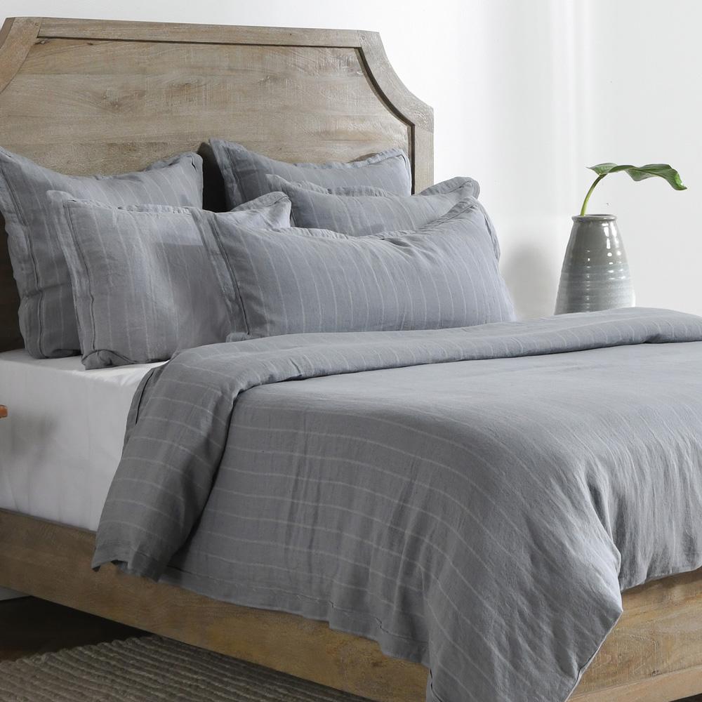 Villa by Classic Home - Kingston 100% Linen King Sham , Blue - 36W - Blue - V250132 veiw 4