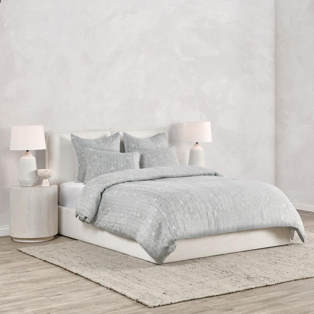 Villa by Classic Home - Lana 100% Cotton Gray Embroidered Sham - 26W - Gray - V140699 veiw 4