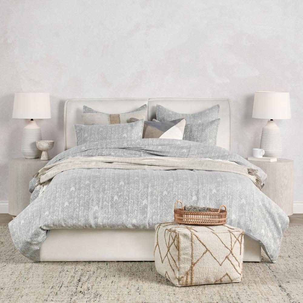 Villa by Classic Home - Lana 100% Cotton Gray Embroidered Sham - 36W - Gray - V140682 veiw 4