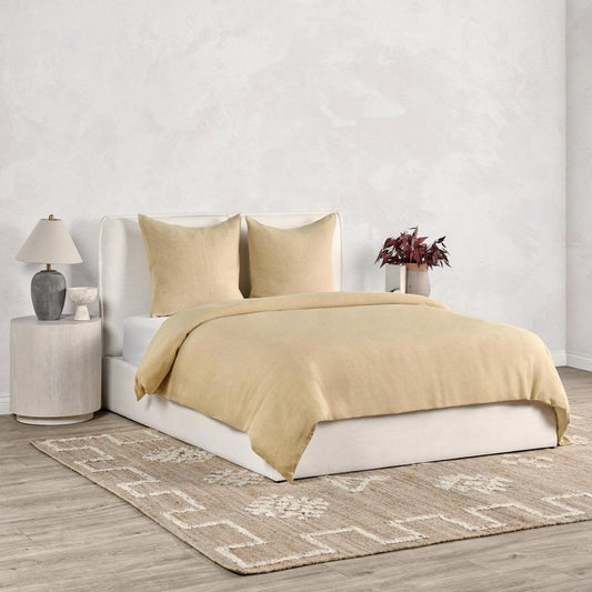 Villa by Classic Home - Paloma 3-Piece Hemp Fabric Ochre Amber King Duvet Set - 108W - Amber - BEDD352K veiw 2