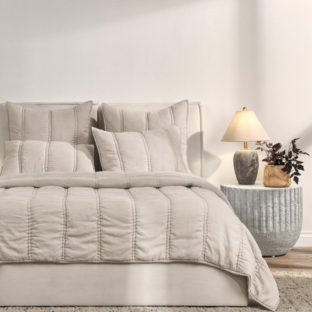 Villa by Classic Home - Rowen Sustainable Fabric Beige Standard Sham - 26W - Beige - V290154 veiw 4