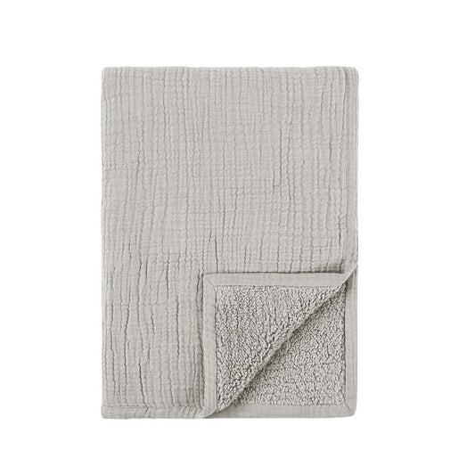 Villa by Classic Home - Tc Cotton Linen Blend Gray 50inX70in Throw Blanket Blanket - 50W - Gray - V270004 veiw 2