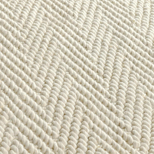 Villa by Classic Home - Herringbone 2X3 Hand Woven Wool Blend Fabric Ivory Rug - 2W - Ivory - 30091910 veiw 2