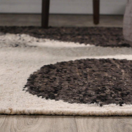 Villa by Classic Home - Hesperia 5X8 Hand Woven Wool Fabric Cedar Brown Pattern Rug - 5W - Brown - 30091814 veiw 2