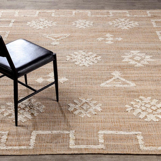 Villa by Classic Home - Raposa Jute Blend Area Rug - 8W - Natural, Ivory - 30091235 veiw 2