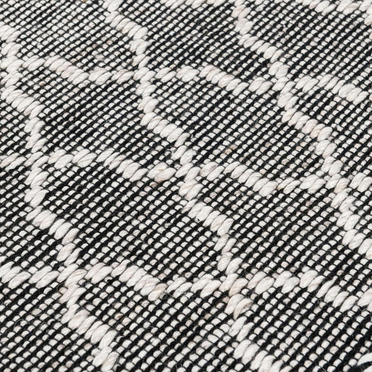 Villa by Classic Home - Sonora 2.6X8 Indoor Outdoor Sustainable Handwoven Black Accent Rug - 2.6W - Black, Ivory - 30132303 veiw 2