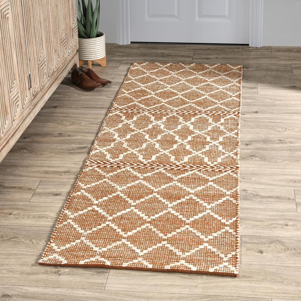 Villa by Classic Home - Sonora 2.6X8 Indoor Outdoor Sustainable Handwoven Terracotta Accent Rug - 2.6W - Terracotta, Ivory - 30132313 veiw 4