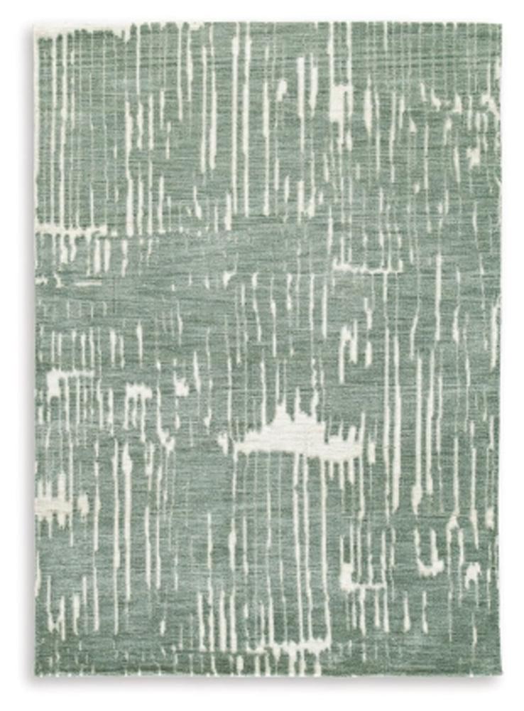 Signature Design by Ashley - Cayworth Large Rug in Teal/White - R407091 veiw 1