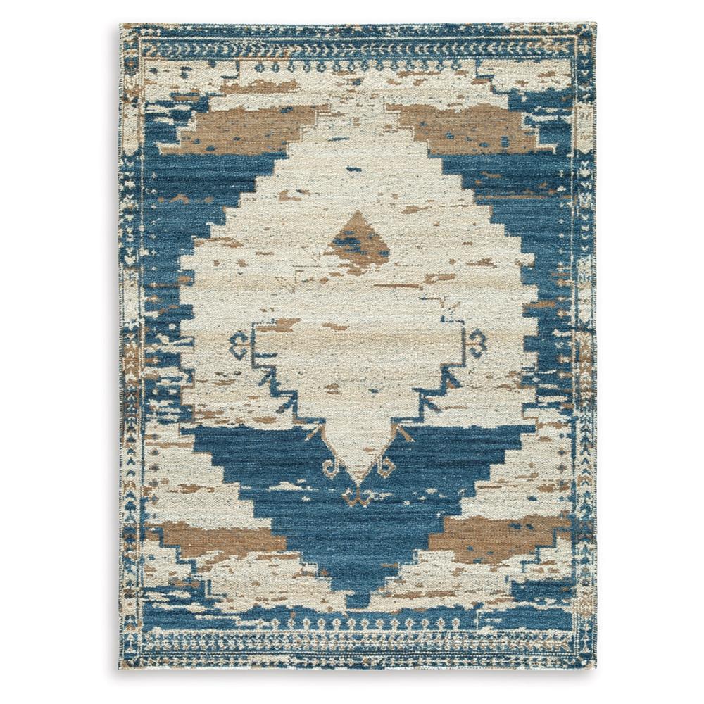 Signature Design by Ashley - Varnler Large Rug in Blue/Brown/Tan - R407131 veiw 1