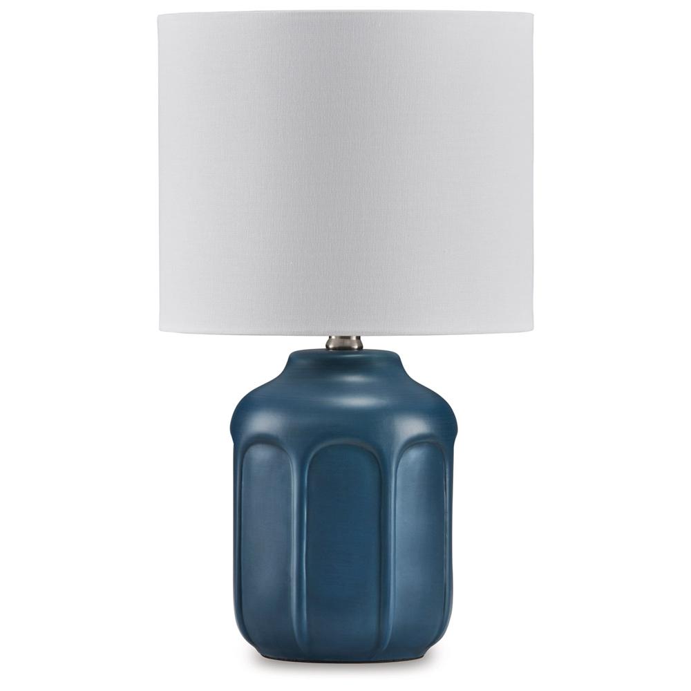 Signature Design by Ashley - Gierburg Ceramic Table Lamp in Teal - L180214 veiw 1