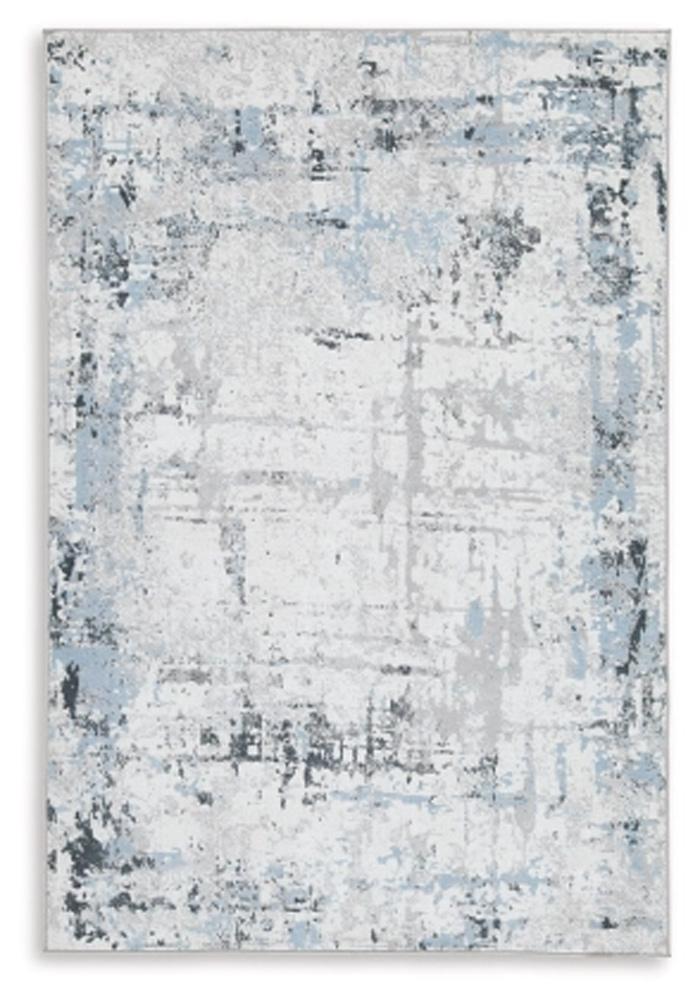 Signature Design by Ashley - Emertonly Medium Rug in Blue/White Gray - R406982 veiw 1