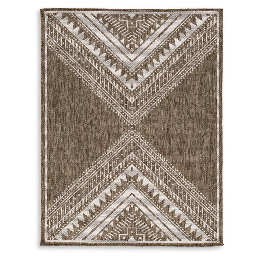 Signature Design by Ashley - Dunsler Medium Rug in Brown/Cream - R900012 veiw 1
